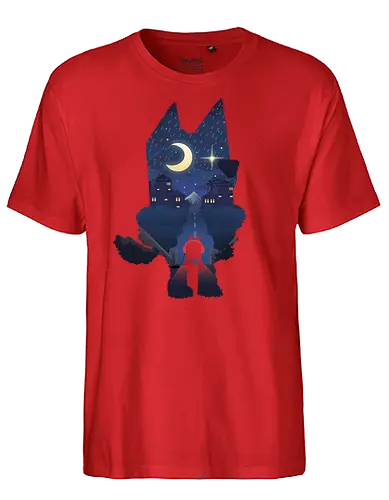 Bluey Landscape - dog, cartoon, hund, blue - Fairtrade T-Shirt
