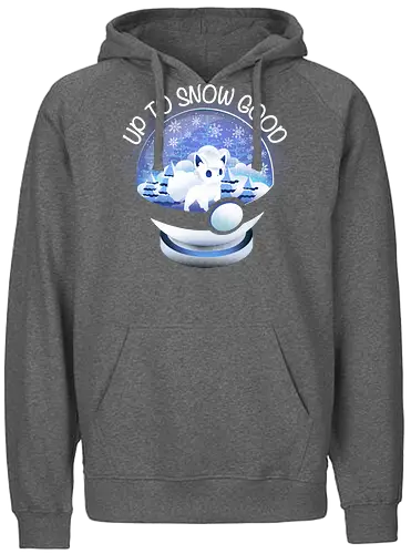 Up to Good Snow - pocket, monster, winter, fox, snow - Fairtrade Hoodie