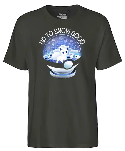 Up to Good Snow - pocket, monster, winter, fox, snow - Fairtrade T-Shirt