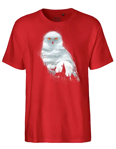 Magical Winter - schnee, snow, eule, owl, schloss, castle - Fairtrade T-Shirt