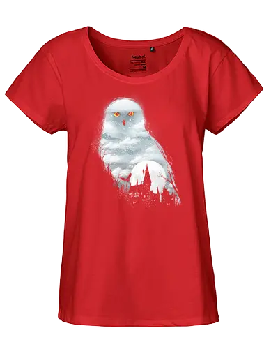 Magical Winter - schnee, snow, eule, owl, schloss, castle - Fairtrade Girl Shirt