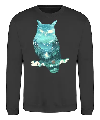 Winter Owl - eule, owl, winter, wald, forest, uhu - Sweatshirt