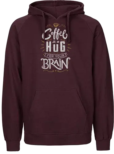 A Hug for the Brain - coffee, kaffee, hug, umarmung, lettering, letters, monday, mornings - Fairtrade Hoodie