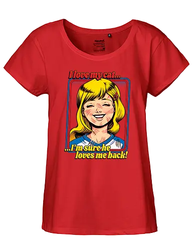 I Love my Cat - love, liebe, cat, katze, scratches, kratzer, catlady, catgentleman, fun, funny - Fairtrade Girl Shirt