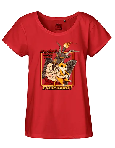 Everybody loves Cats - cat, katze, satan, goat, ziege, teufel, hell, hölle, horns, devil - Fairtrade Girl Shirt
