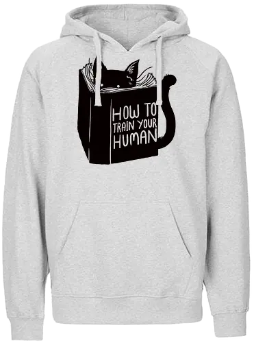 How to train your Human - cat, katze, how to train, anleitung, manual - Fairtrade Hoodie