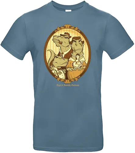 Family Portrait - dino, dinosaur, trex, tyrannosaurus, rex, dinosaurier, family, portrait, familie, chicken, huhn - Standard T-Shirt