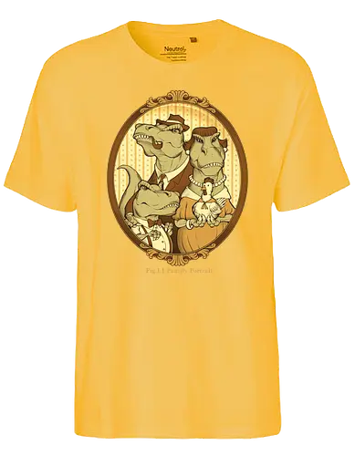 Family Portrait - dino, dinosaur, trex, tyrannosaurus, rex, dinosaurier, family, portrait, familie, chicken, huhn - Fairtrade T-Shirt