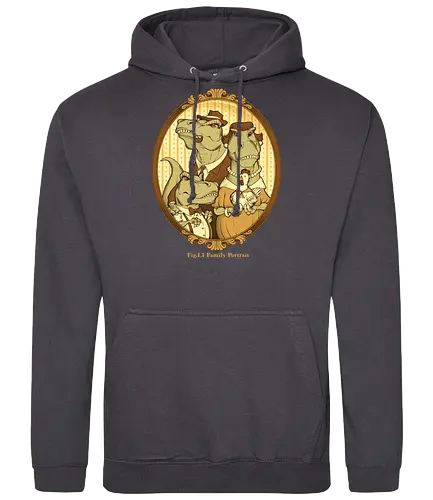 Family Portrait - dino, dinosaur, trex, tyrannosaurus, rex, dinosaurier, family, portrait, familie, chicken, huhn - Standard Hoodie