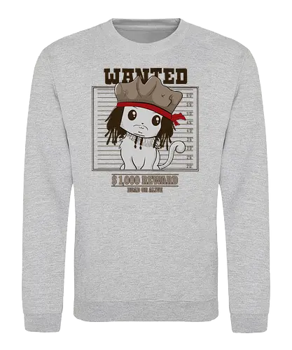 Wanted Cat - pirates, sparrow, cat, neko, katze - Sweatshirt