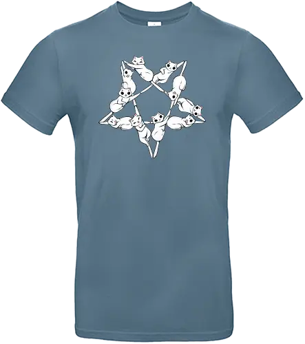 Where Cats go at Night - pentagram, satanic, symbol, satan, hell, hölle, demon, dämon, cat, katze - Standard T-Shirt