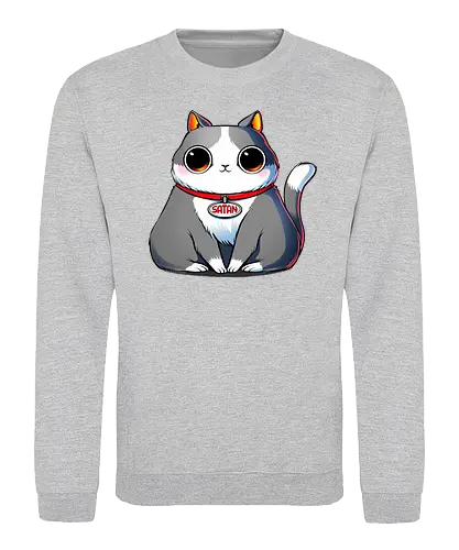 Satan - satan, devil, teufel, hell, hölle, demon, dämon, cat, katze, cute, süß, niedlich - Sweatshirt