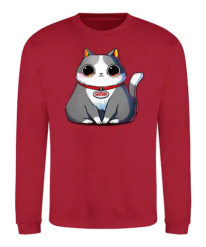 Satan - satan, devil, teufel, hell, hölle, demon, dämon, cat, katze, cute, süß, niedlich - Sweatshirt