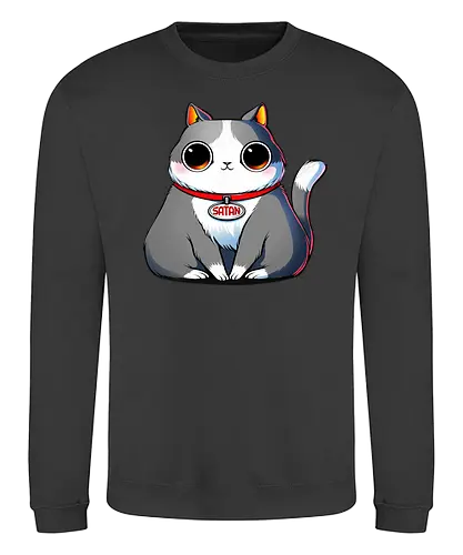 Satan - satan, devil, teufel, hell, hölle, demon, dämon, cat, katze, cute, süß, niedlich - Sweatshirt