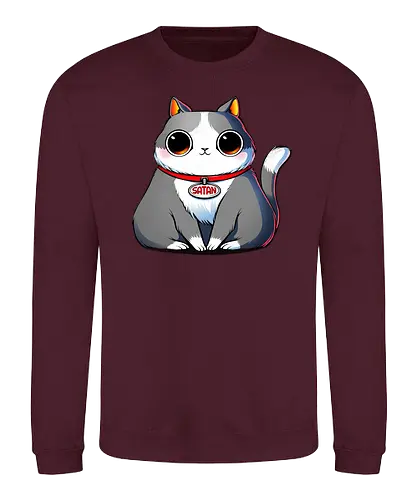 Satan - satan, devil, teufel, hell, hölle, demon, dämon, cat, katze, cute, süß, niedlich - Sweatshirt