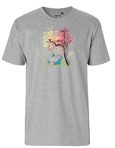 Watercolor Snor - pocket, monster, snore, watercolor, aquarell - Fairtrade T-Shirt
