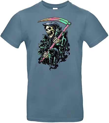 7 Deathly Cats - cat, katze, sensenmann, reaper, death - Standard T-Shirt