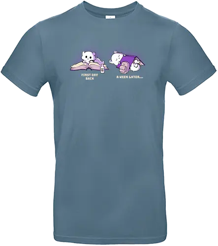 Back to school - cat, neko, school, Schulstart, katze - Standard T-Shirt