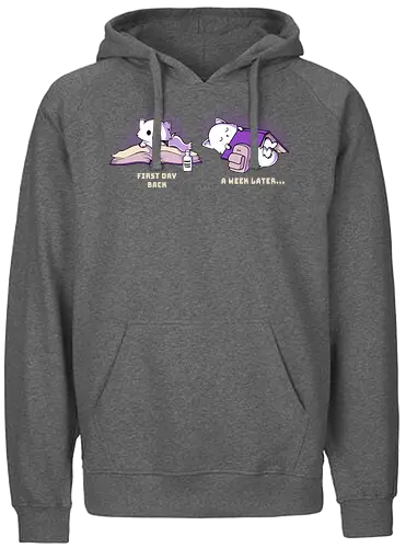 Back to school - cat, neko, school, Schulstart, katze - Fairtrade Hoodie
