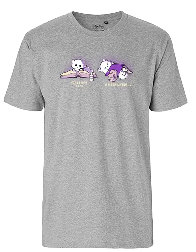 Back to school - cat, neko, school, Schulstart, katze - Fairtrade T-Shirt