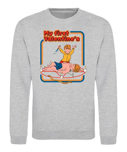 First Valentine's - fun, meme, Valentine, 70s, My First, Valentinstag - Sweatshirt