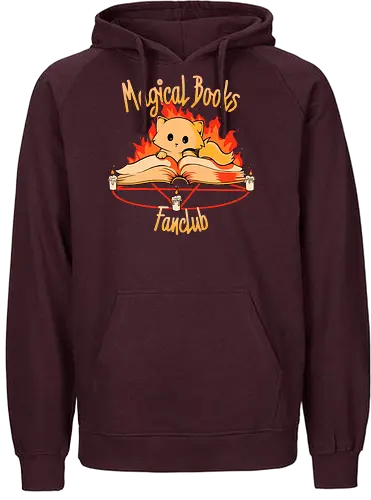 Magical Books Fanclub - magic, pentagram, witch, cat, katze, hölle, demon - Fairtrade Hoodie