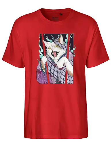 Bakeneko - cat, neko, samurai, yokai - Fairtrade T-Shirt