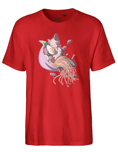 Ramen Kitty - ramen, noodle, nudel, katze, cat, neko, kitty, noodle soup, japan, food, essen, nippon - Fairtrade T-Shirt