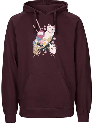 Lucky Bowl - ramen, japan, katze, neko, nippon, essen, food, cat, ting - Fairtrade Hoodie