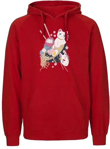 Lucky Bowl - ramen, japan, katze, neko, nippon, essen, food, cat, ting - Fairtrade Hoodie