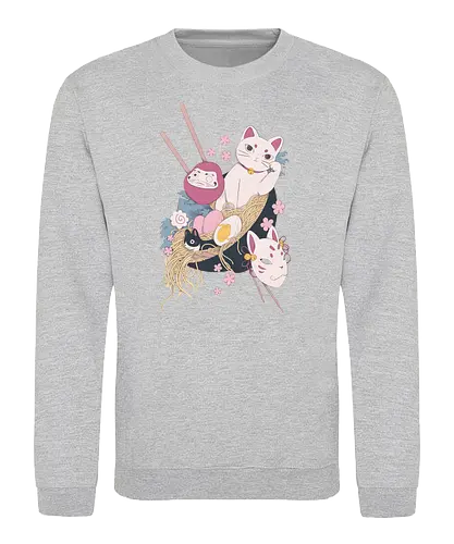 Lucky Bowl - ramen, japan, katze, neko, nippon, essen, food, cat, ting - Sweatshirt