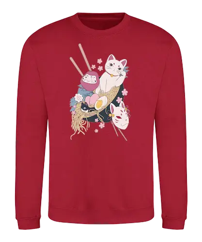 Lucky Bowl - ramen, japan, katze, neko, nippon, essen, food, cat, ting - Sweatshirt