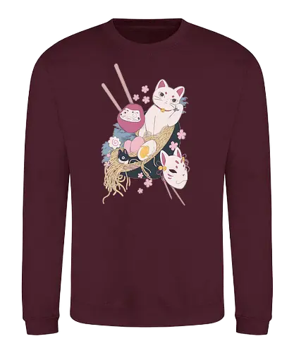 Lucky Bowl - ramen, japan, katze, neko, nippon, essen, food, cat, ting - Sweatshirt