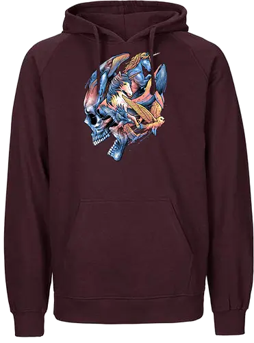 Thoughts Escaping - unicorn, skull, einhorn, Pastel, owl, eule, fantasy - Fairtrade Hoodie