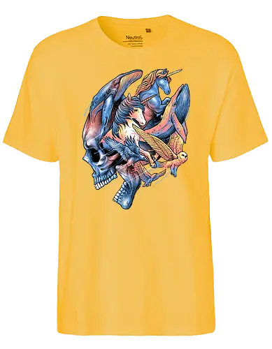Thoughts Escaping - unicorn, skull, einhorn, Pastel, owl, eule, fantasy - Fairtrade T-Shirt
