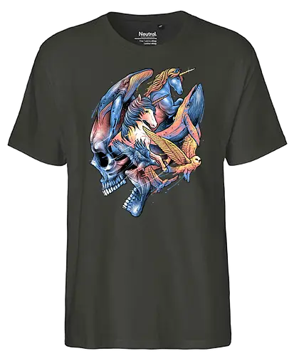 Thoughts Escaping - unicorn, skull, einhorn, Pastel, owl, eule, fantasy - Fairtrade T-Shirt