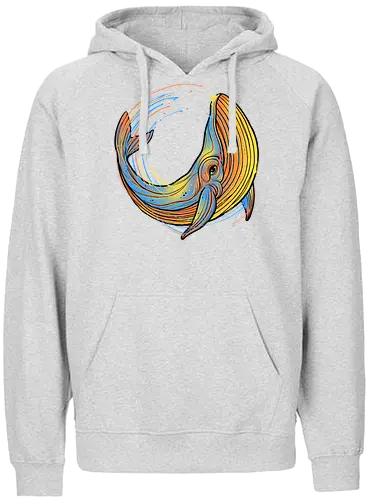 A colorful swim - whale, wal, meer, ocn, s - Fairtrade Hoodie
