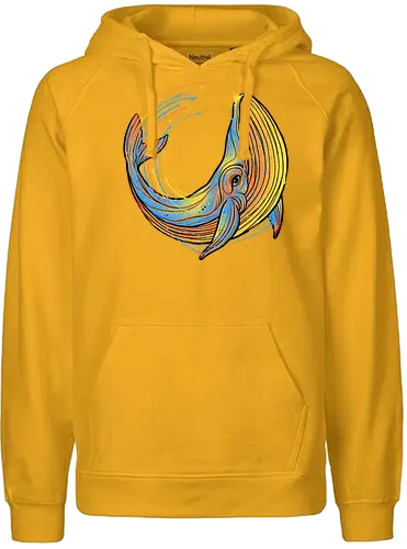 A colorful swim - whale, wal, meer, ocn, s - Fairtrade Hoodie