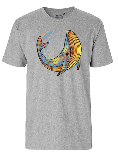 A colorful swim - whale, wal, meer, ocn, s - Fairtrade T-Shirt