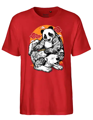 With pain comes strength - tattoo, panda, bär, eisbär, Ice Br, br - Fairtrade T-Shirt