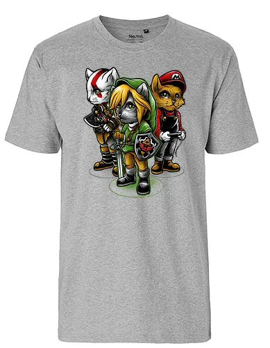 Choose your Hero - cat, katze, hero, videogames, gaming, mario, god - Fairtrade T-Shirt