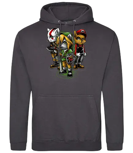 Choose your Hero - cat, katze, hero, videogames, gaming, mario, god - Standard Hoodie