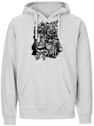 Samurai Tiger - samurai, tiger, katze, illustration, fabelwesen - Fairtrade Hoodie