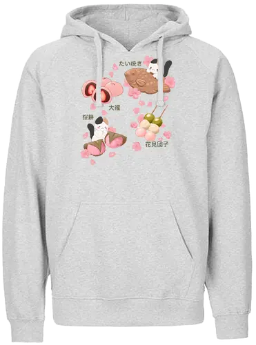 Spring Treats - japan, spring, daifuku, mochi, dango, taiyaki - Fairtrade Hoodie