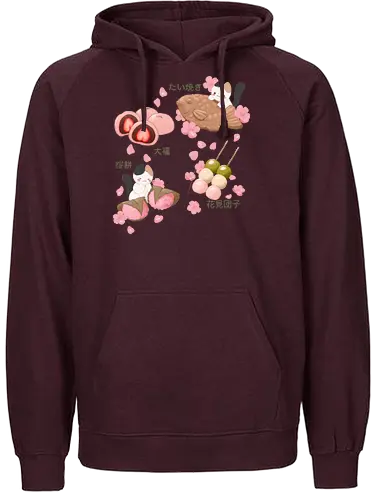 Spring Treats - japan, spring, daifuku, mochi, dango, taiyaki - Fairtrade Hoodie