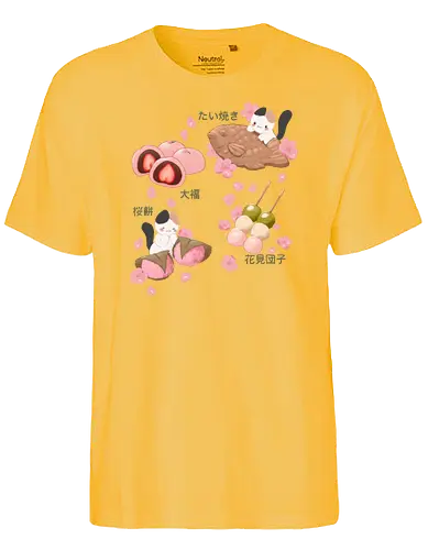 Spring Treats - japan, spring, daifuku, mochi, dango, taiyaki - Fairtrade T-Shirt
