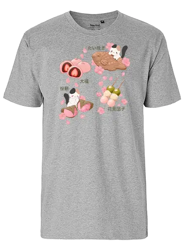 Spring Treats - japan, spring, daifuku, mochi, dango, taiyaki - Fairtrade T-Shirt