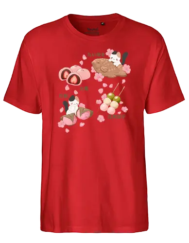 Spring Treats - japan, spring, daifuku, mochi, dango, taiyaki - Fairtrade T-Shirt