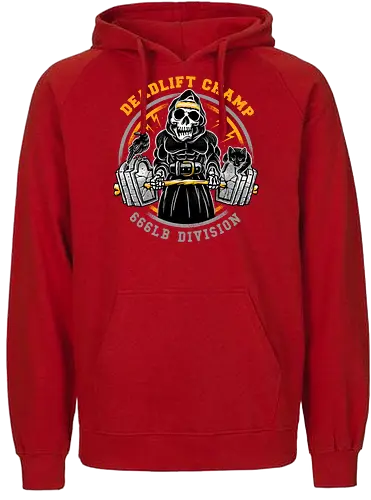 Deadlift Champ - gym, sensenmann, dark, katze, cat, reaper, fitness - Fairtrade Hoodie