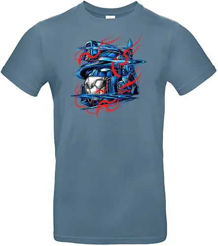 Glitchy Flames - robot, samurai, mecha, cyborg, Glitch - Standard T-Shirt